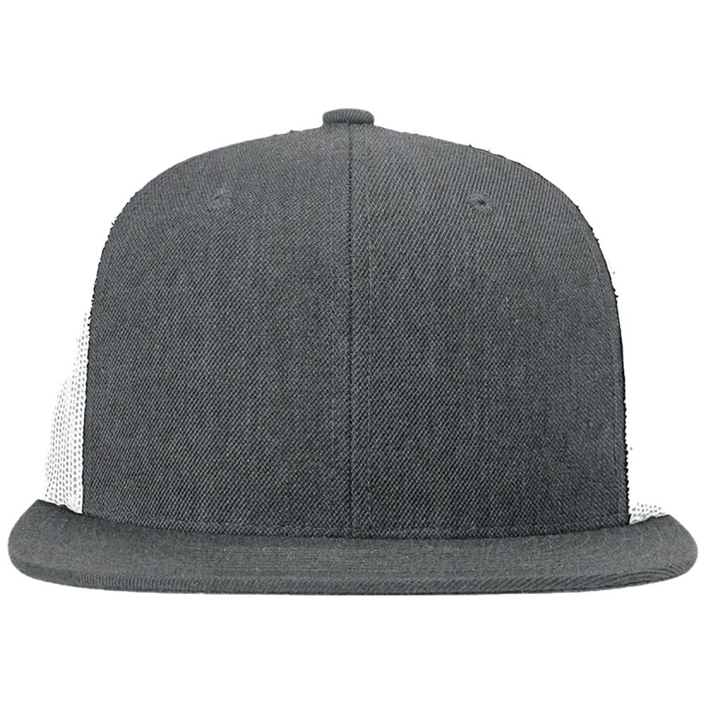 Richardson Heather Charcoal/White Acrylic-Wool Blend Flatbill Trucker