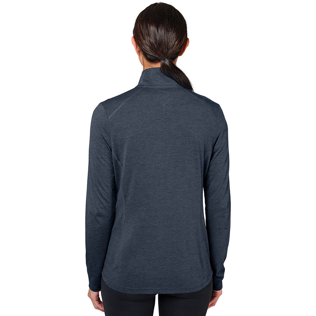 Charles River Women's Navy Heather Vista Tri-Blend Quarter Zip