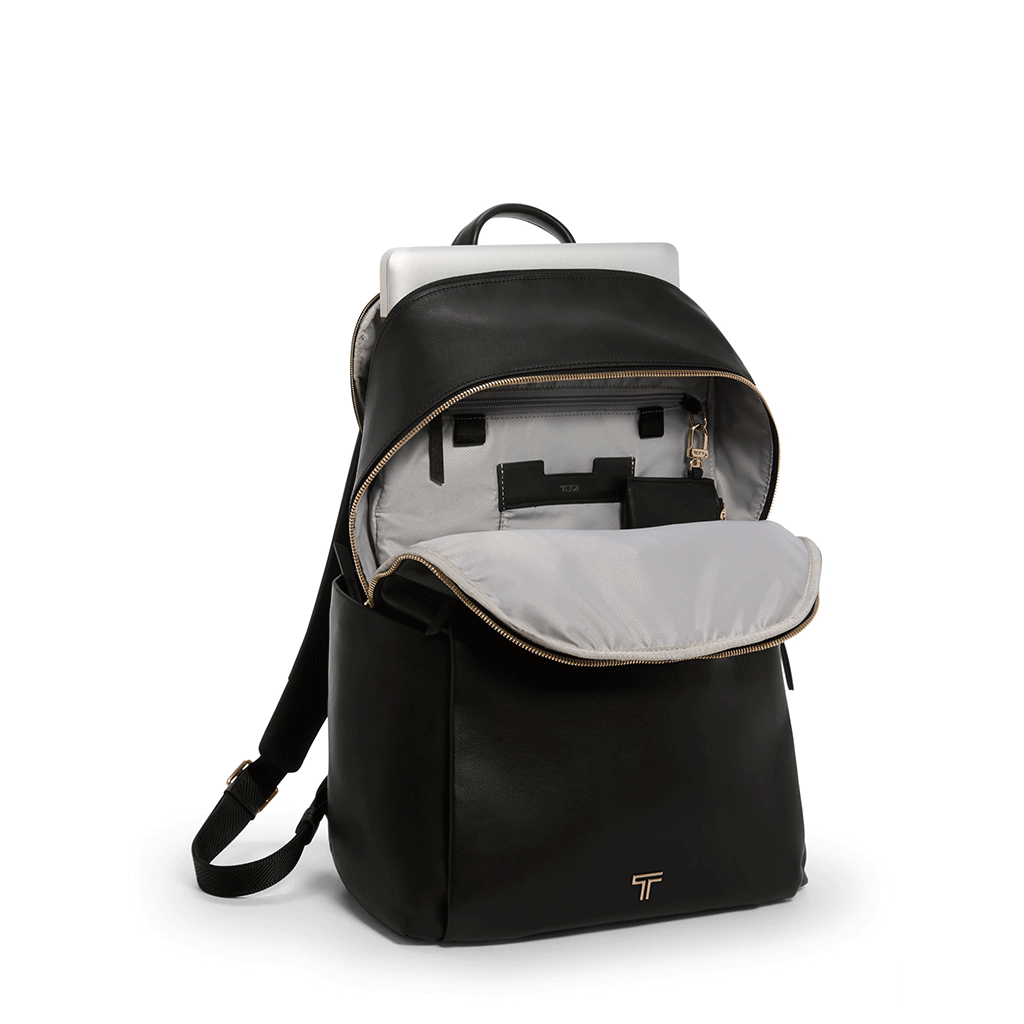 tumi backpack black and white TUMI Black Voyageur Raina Backpack