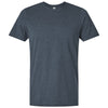 Tultex Unisex Heather Navy Blue Combed CVC T-Shirt