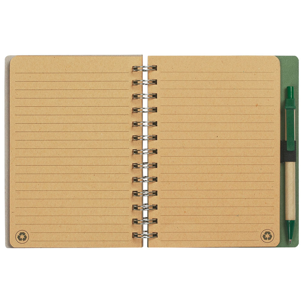 Hit Natural/Green Eco-Inspired Spiral Notebook & Pen