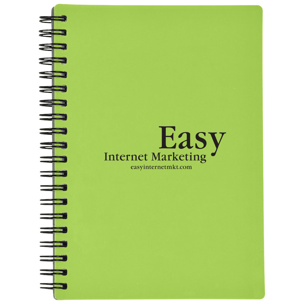 Hit Lime Green Rubbery Spiral Notebook