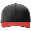 Richardson Black/Black/Red Laser Perf R-Flex Snapback