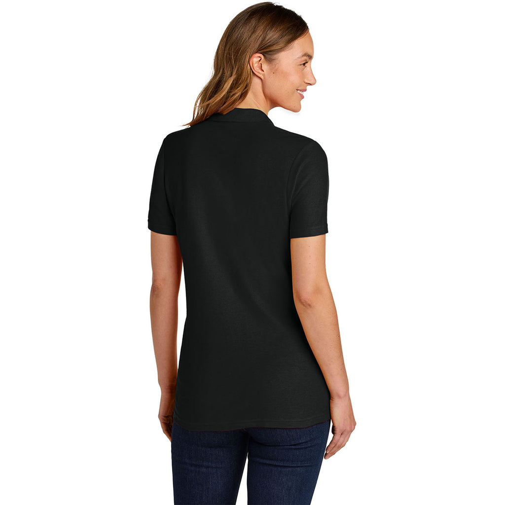Gildan Women's Black Softstyle Pique Polo