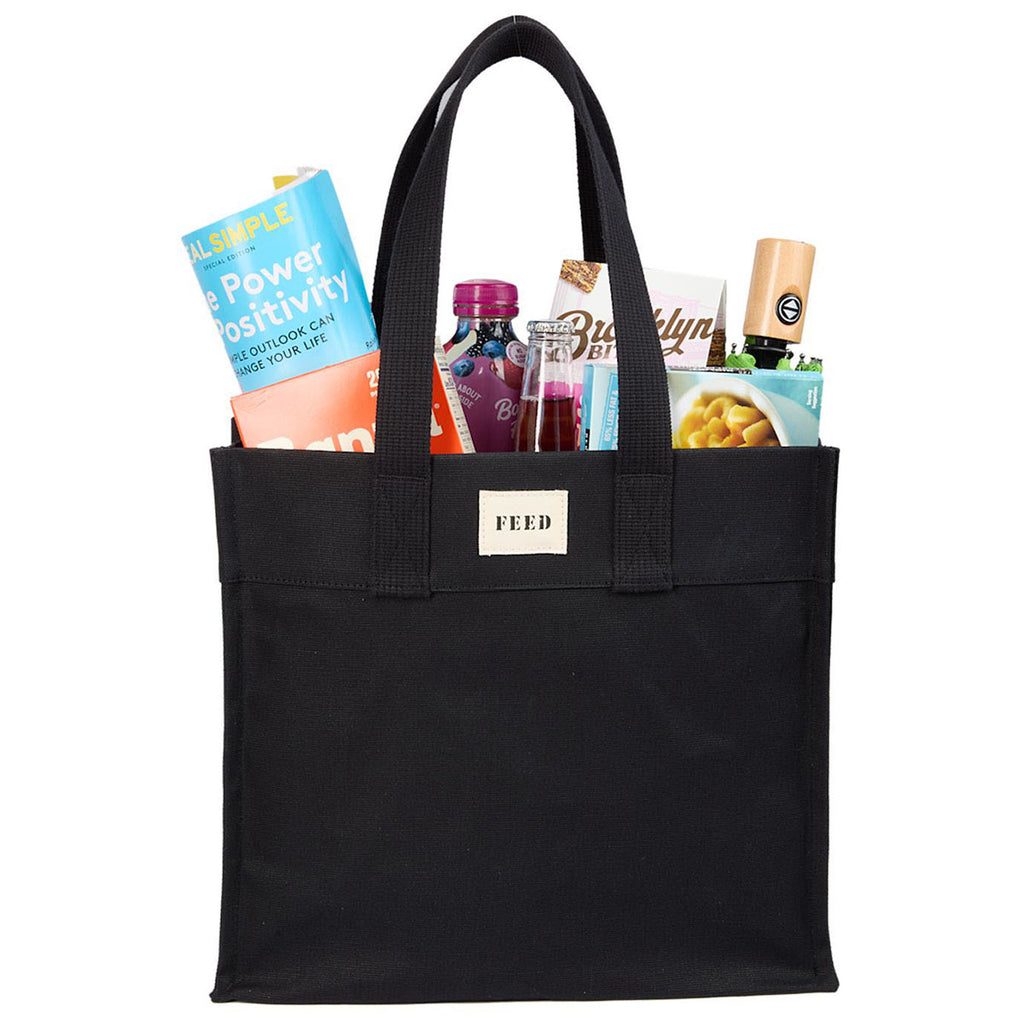 FEED Black Organic Cotton Market Tote