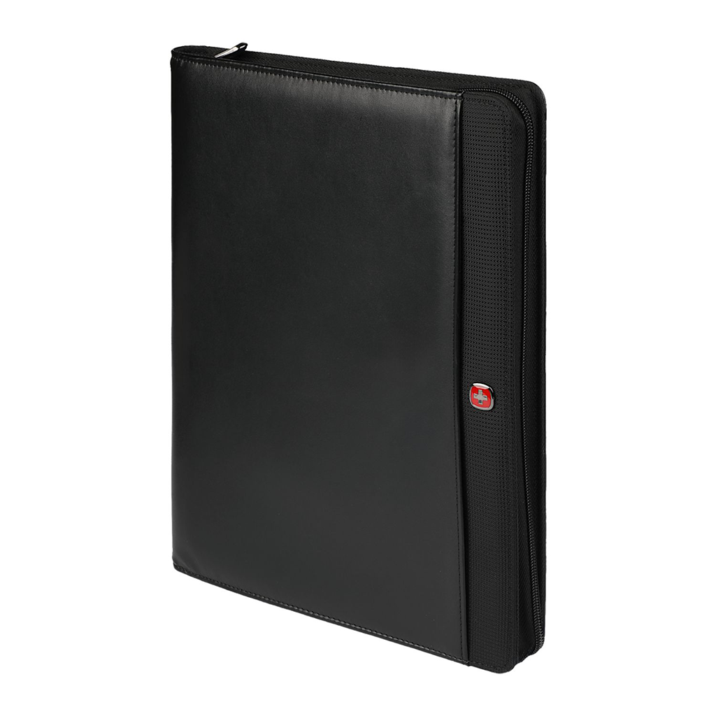 Wenger Black Recycled Tech Zippered Padfolio