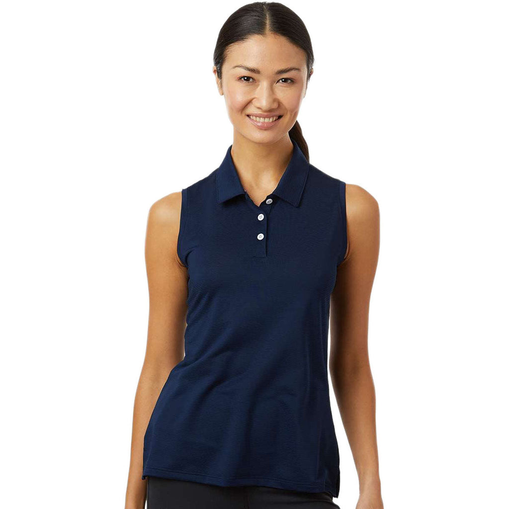 Adidas Women's Collegiate Navy Ottoman Sleeveless Polo