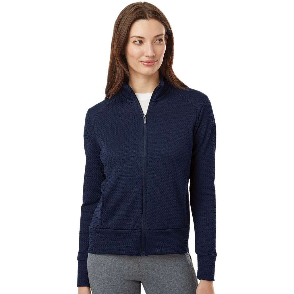 Adidas Women's Collegiate Navy Ultimate365 Textured Full-Zip Jacket