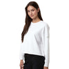 Adidas Women's White Beyond Side-Snap Crewneck Sweatshirt