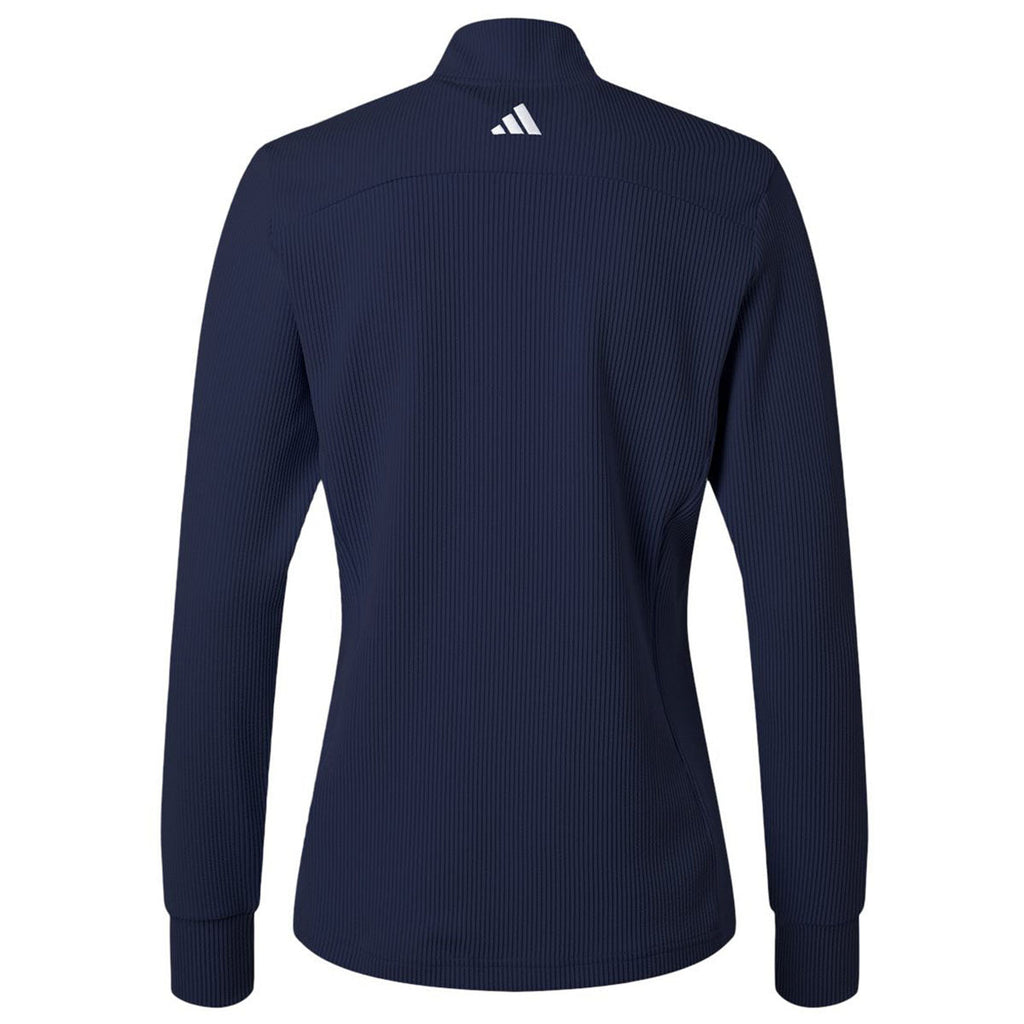 Adidas Women's Collegiate Navy Performance Textured Full-Zip Jacket