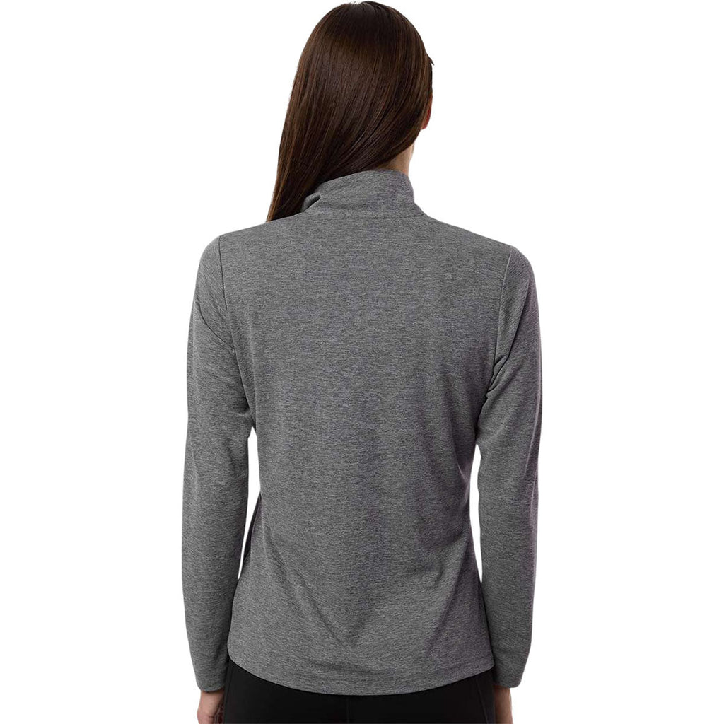 Adidas Women's Black Heather Lightweight Quarter-Zip Pullover