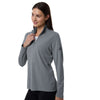 Adidas Women's Grey Three Lightweight Quarter-Zip Pullover
