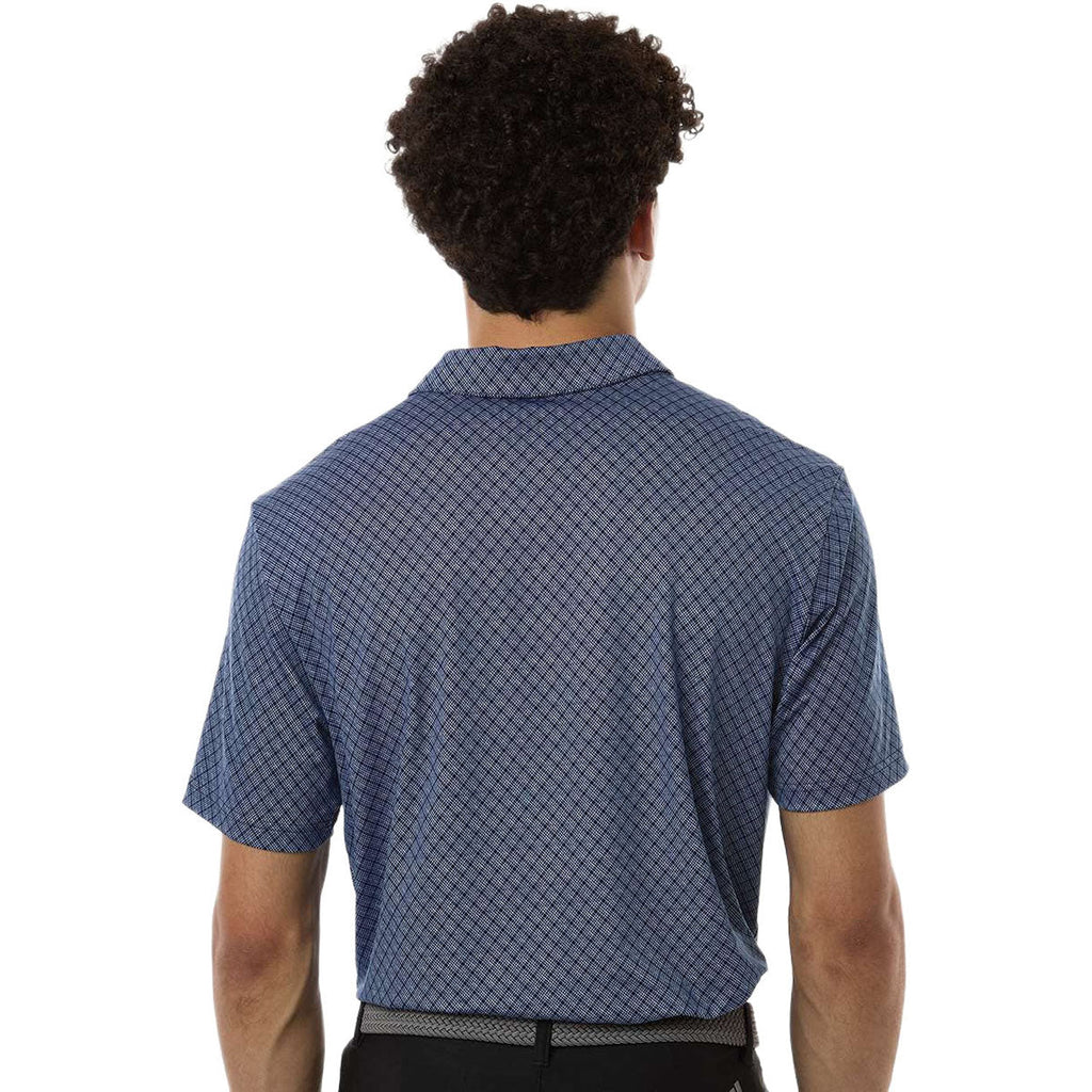 Adidas Men's Collegiate Navy 4-Way Stretch Printed Polo