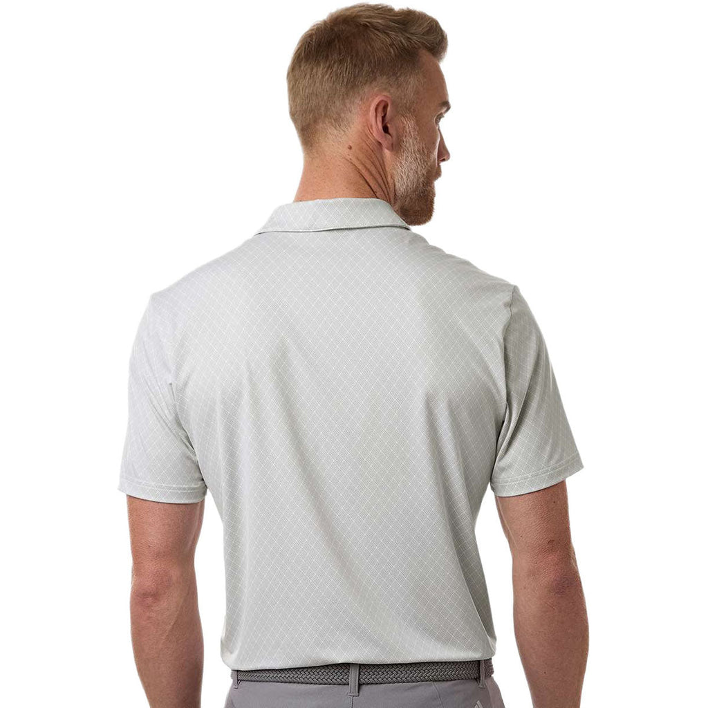 Adidas Men's White 4-Way Stretch Printed Polo