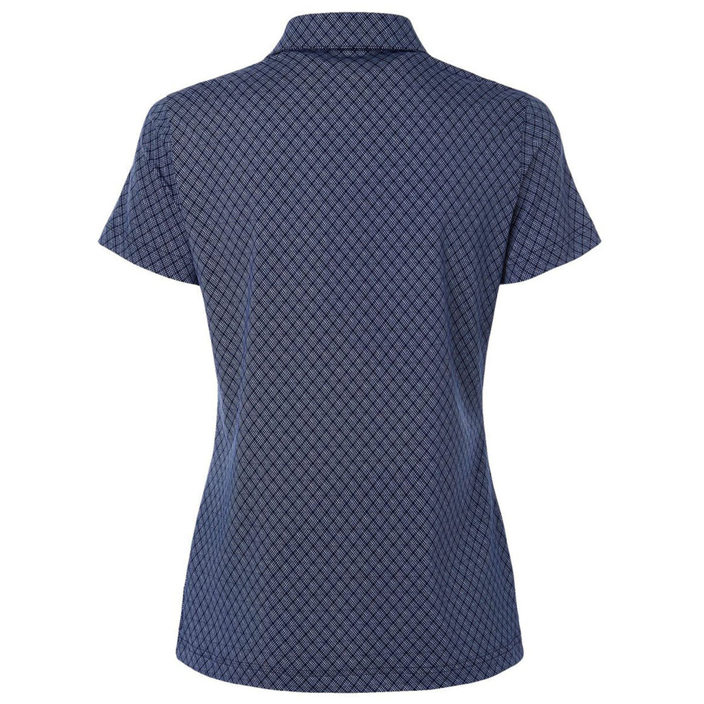 Adidas Women's Collegiate Navy 4-Way Stretch Printed Polo