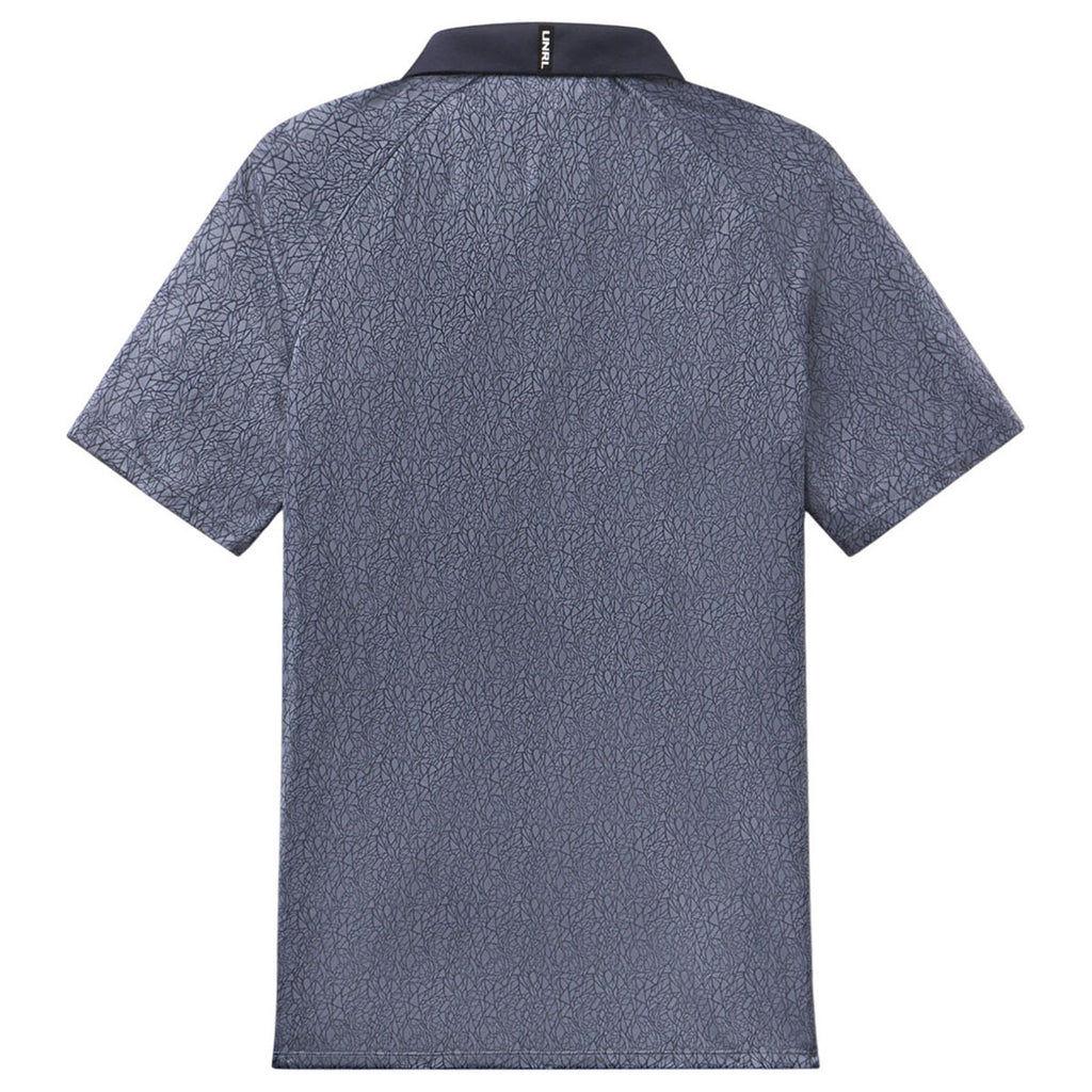 UNRL Men's Mid Navy Abstract Polo