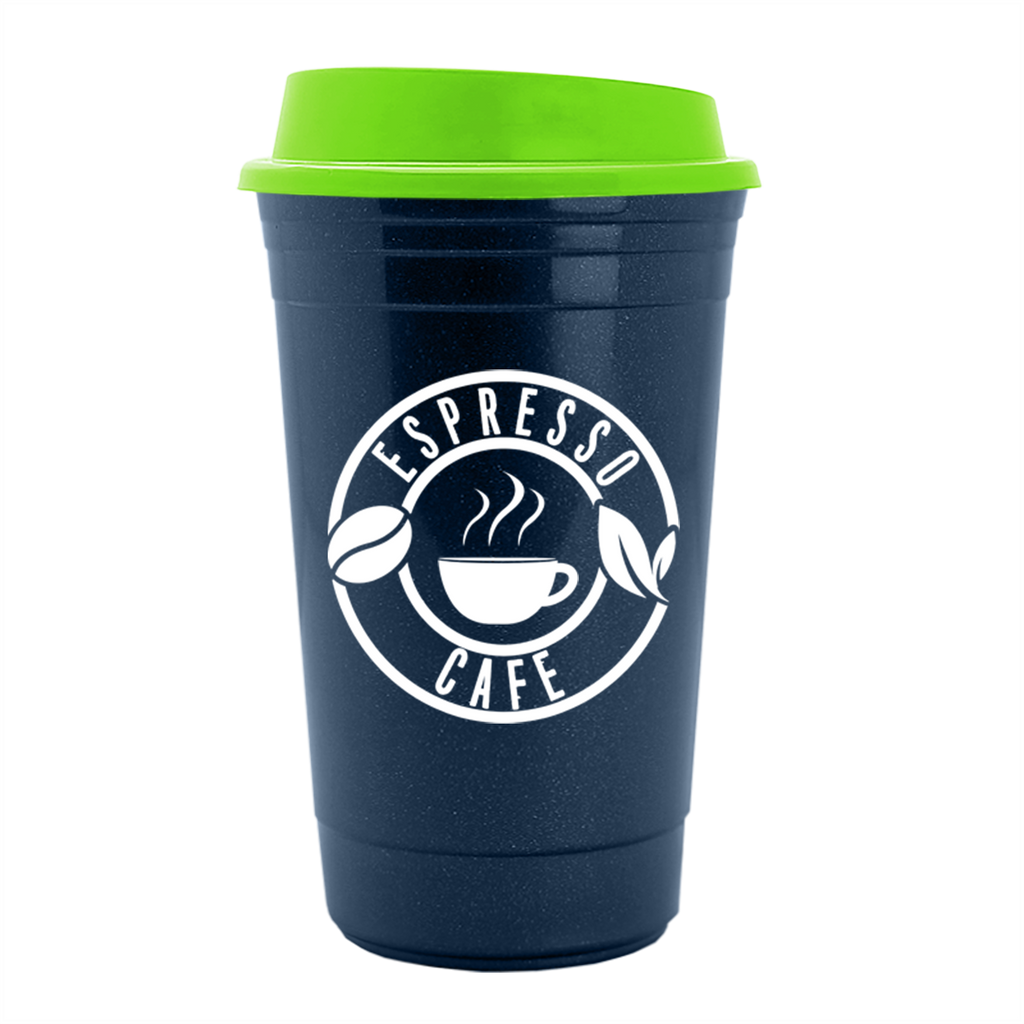 Garyline Metallic Navy Blue Traveler Insulated Cup - 16 oz.