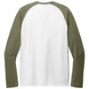Allmade Unisex Olive You Green/Bright White Tri-Blend Long Sleeve Colorblock Raglan