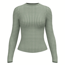 A. PUTNAM Women's Chive Rattan Luxe Opaque Long Sleeve Top
