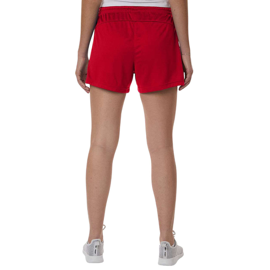 Adidas Women's Team Power Red/White 3-Stripes 3" Shorts