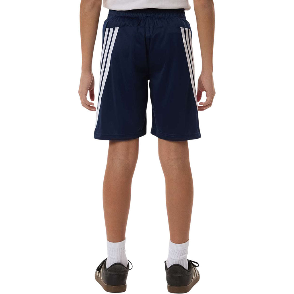 Adidas Youth Collegiate Navy/White 3-Stripes 7" Shorts