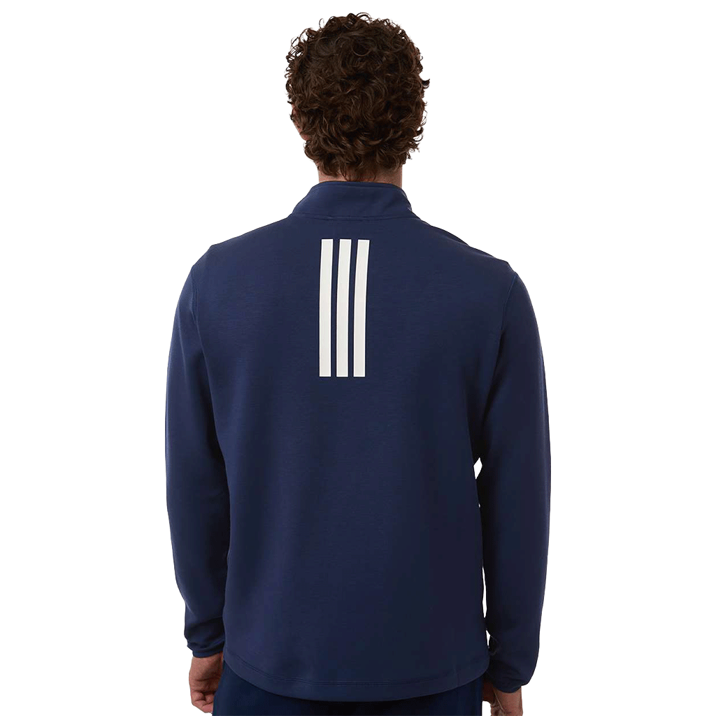 adidas Men's Team Navy Blue/White 3-Stripes Quarter-Zip Pullover
