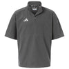 Adidas Men's Team Grey Four/ White Short Sleeve Quarter-Zip Pullover