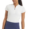 UNRL Women's White Amelia Short Sleeve Polo