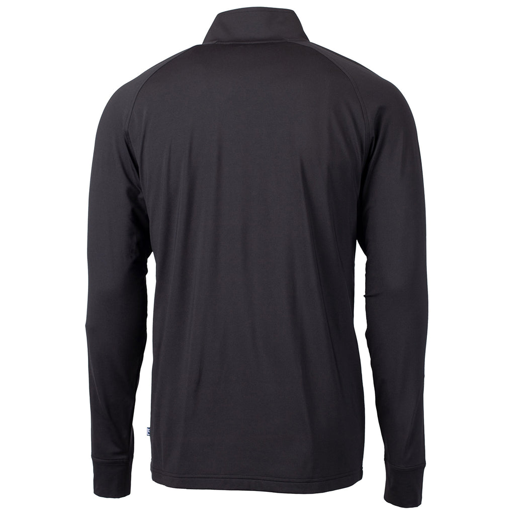 Cutter & Buck Men's Black Adapt Eco Knit Stretch Recycled Big and Tall Quarter Zip Pullover