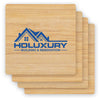 Beacon Bamboo Square Bamboo 4 Pc. Coaster Set In Box