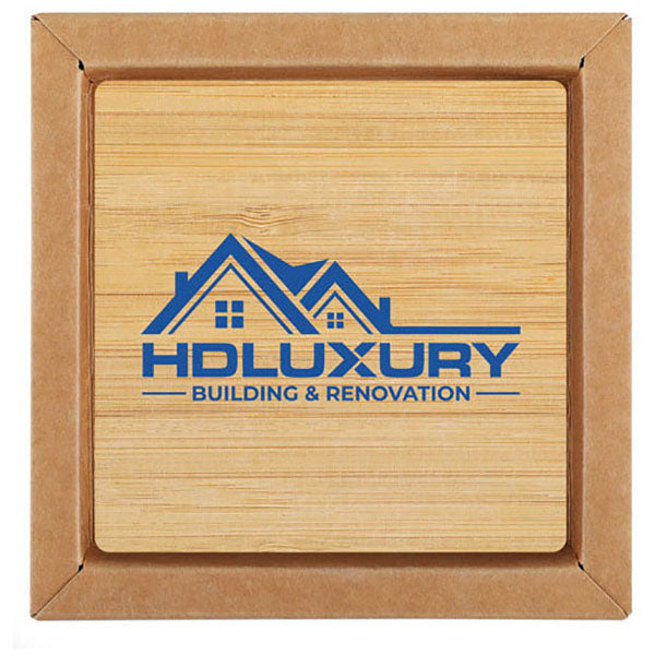 Beacon Bamboo Square Bamboo 4 Pc. Coaster Set In Box