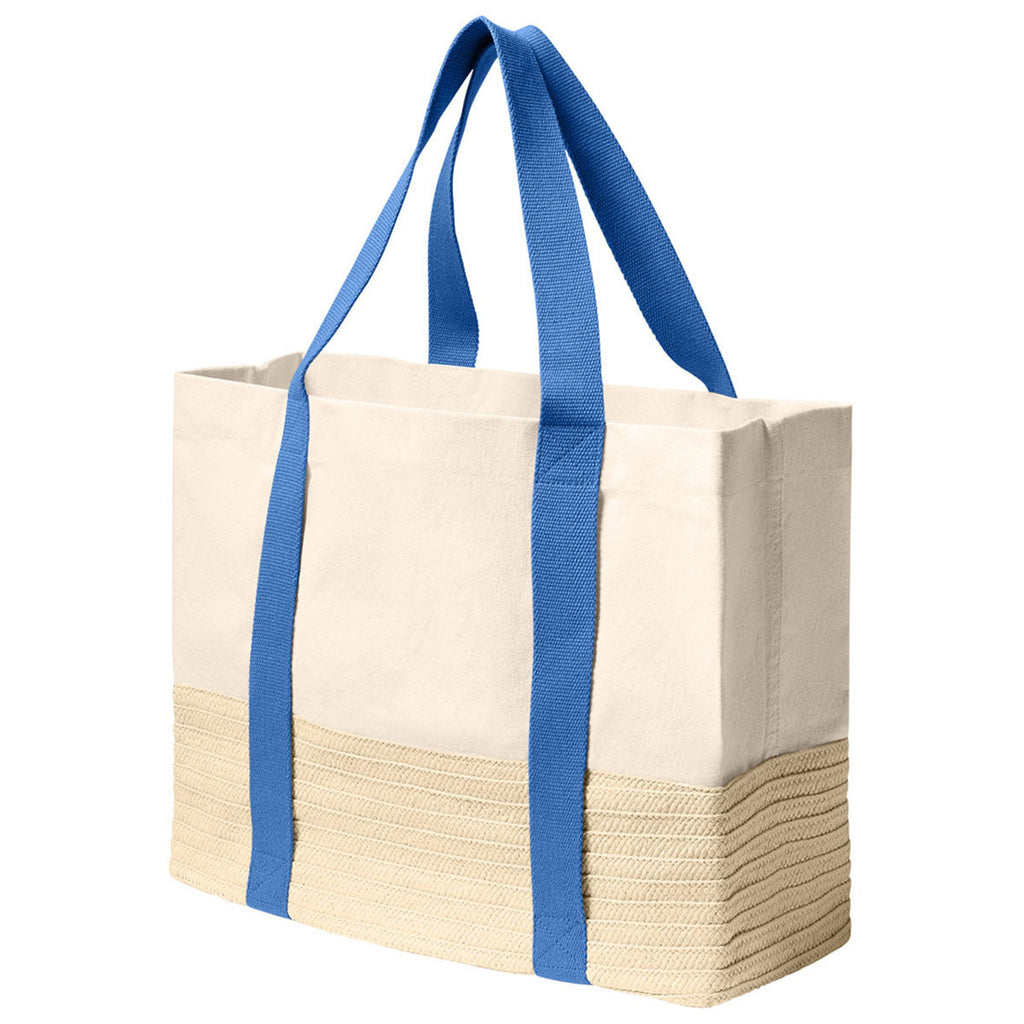 Port Authority Ultramarine Blue Straw Market Tote