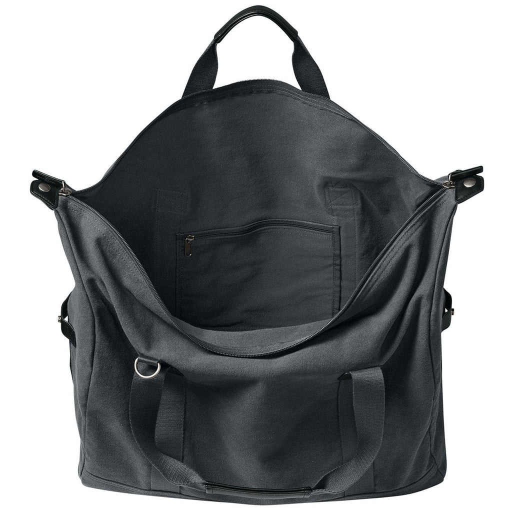 Port Authority Grey Steel Washed Canvas Duffel