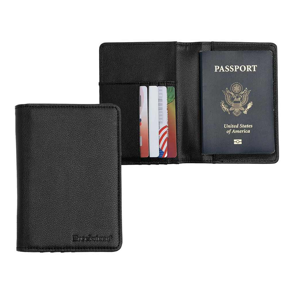 Brookstone Black RFID Passport Wallet