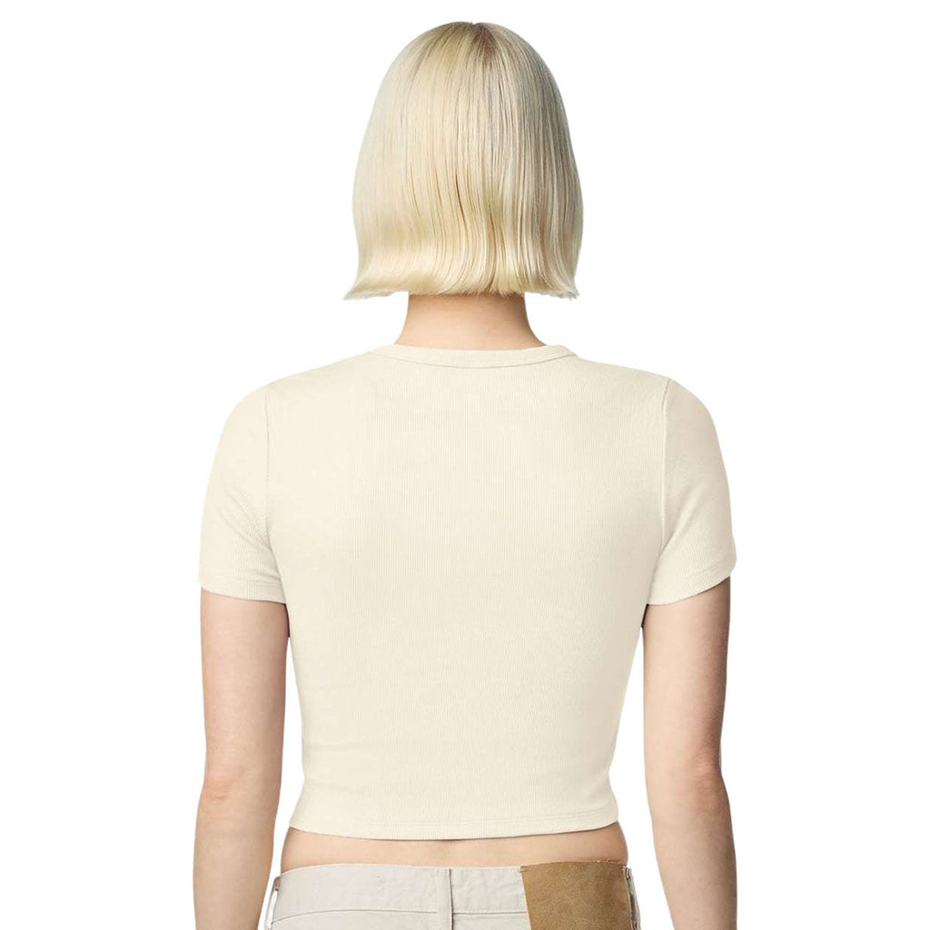 American Apparel Women's Bone Baby Rib Cropped Tee
