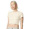 American Apparel Women's Bone Baby Rib Cropped Tee