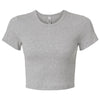 American Apparel Women's Heather Grey Baby Rib Cropped Tee