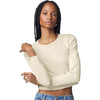 American Apparel Women's Bone Baby Rib Long Sleeve Cropped Tee