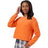 Boxercraft Women's Orange Ribbed Knit Cropped Boxy Crew
