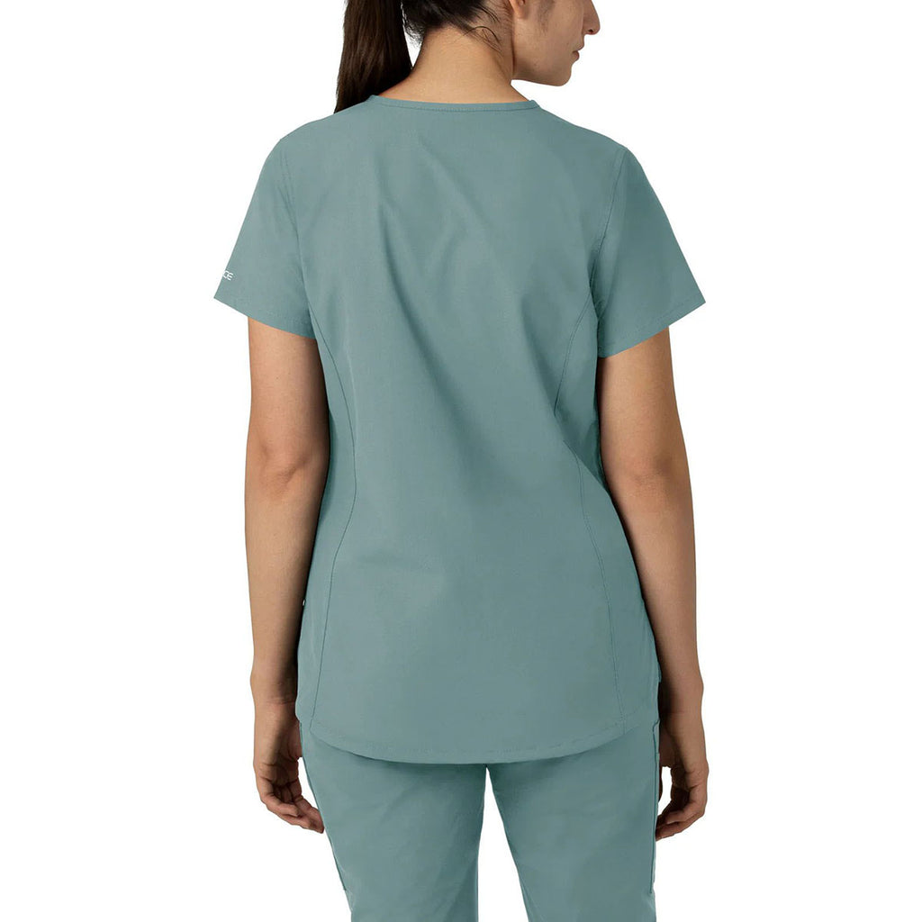 Carhartt Women's Summer Blue Three-Pocket Modern Fit Notch Neck Top