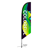 Hit Custom Small 9' Custom Feather Flag - Angled
