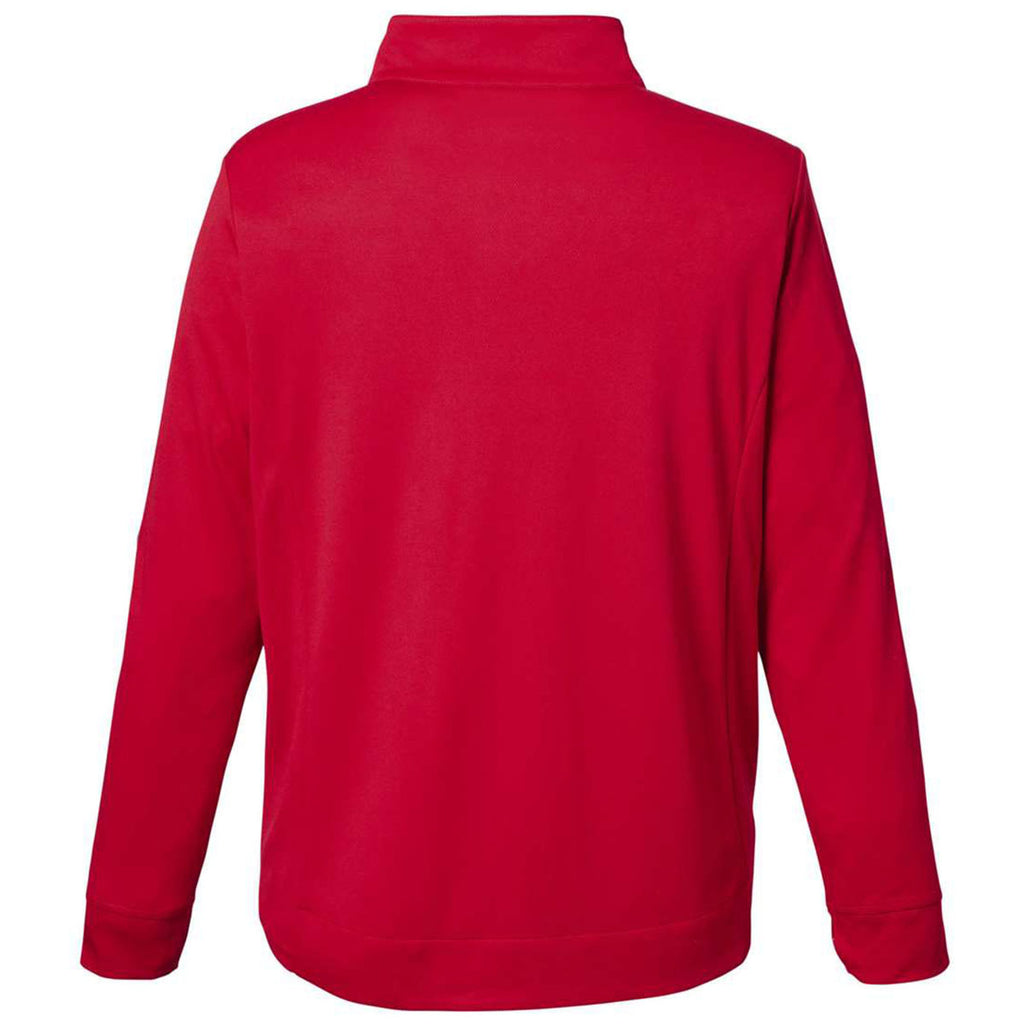 Core 365 Men's Classic Red/Carbon Market Snag Protect Mesh Colorblock Quarter-Zip Pullover