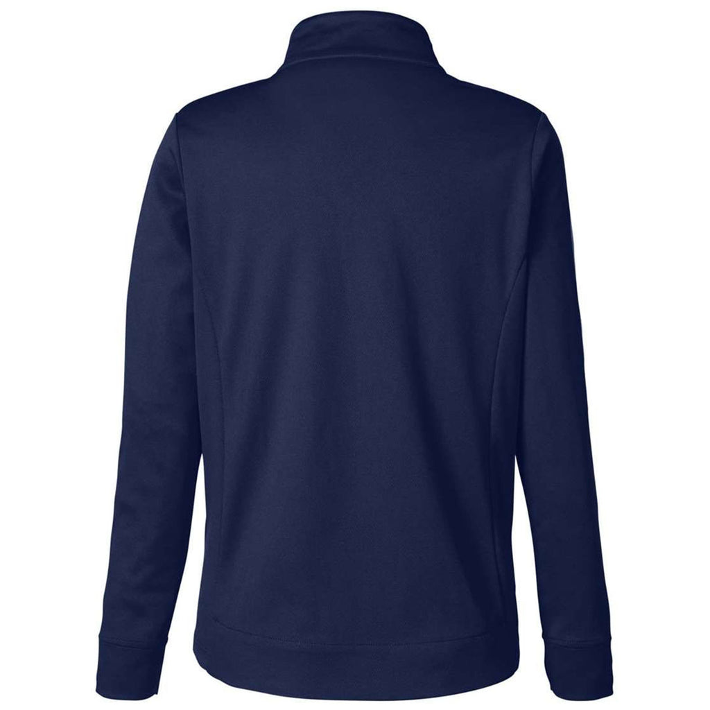 Core 365 Women's Classic Navy Heather/Carbon Market Snag Protect Mesh Colorblock Quarter-Zip Pullover