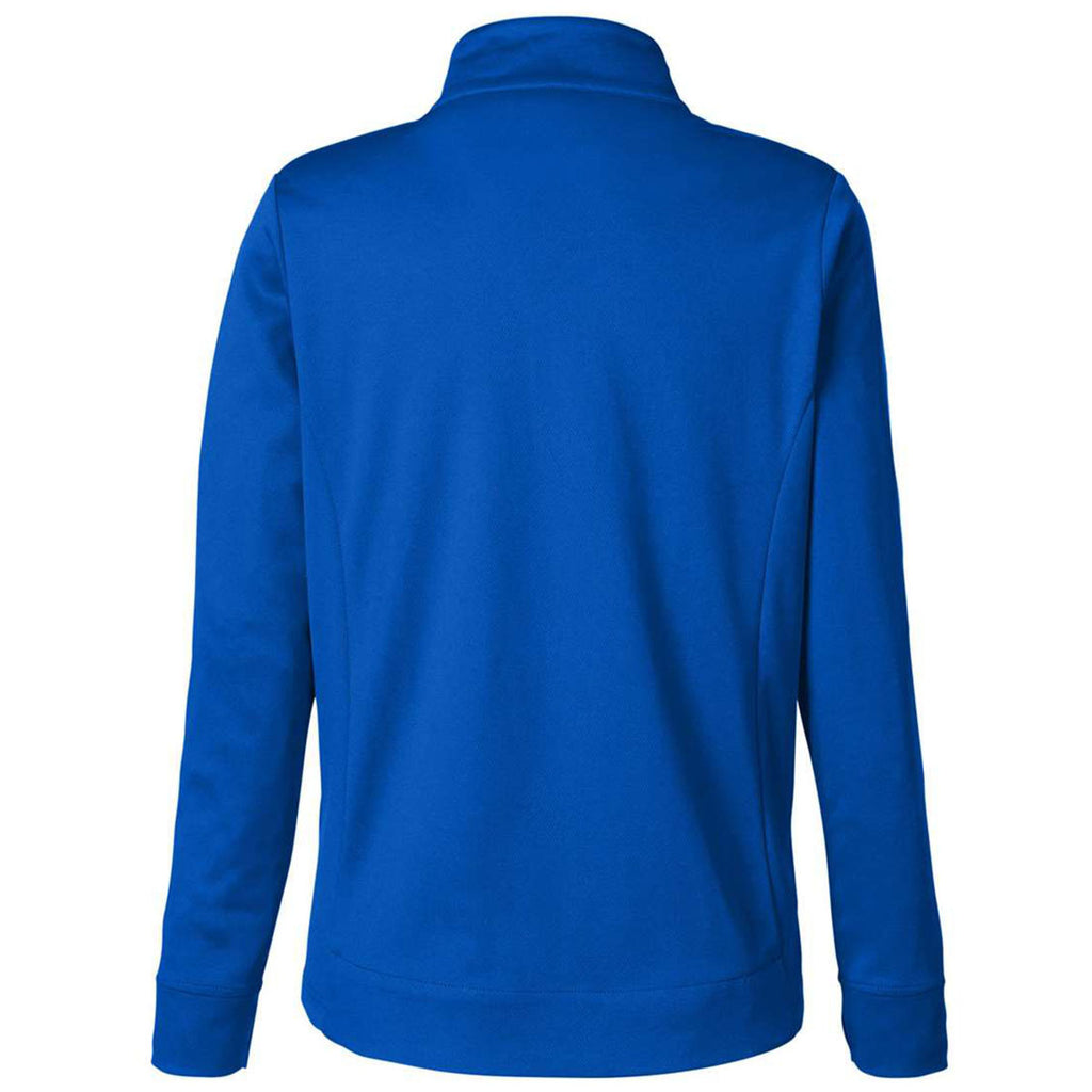 Core 365 Women's True Royal/Carbon Market Snag Protect Mesh Colorblock Quarter-Zip Pullover