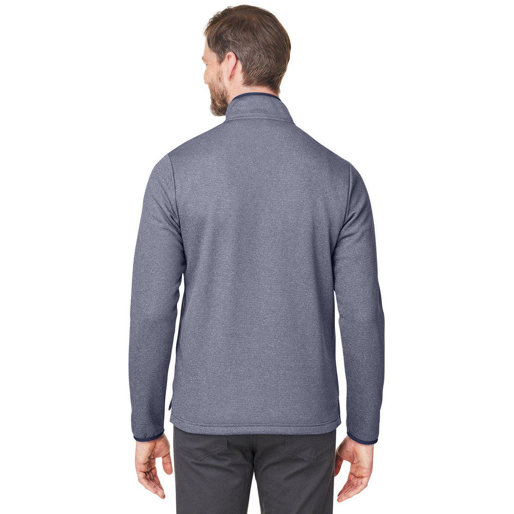 Core 365 Men's Classic Navy/White Venture Heathered Stripe Quarter-Zip