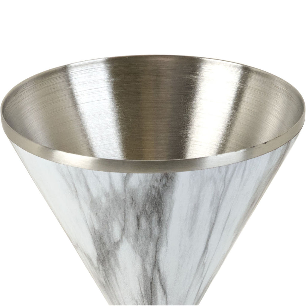 Snowfox White 8 oz. Double Wall Steel Stemmed Martini Glass