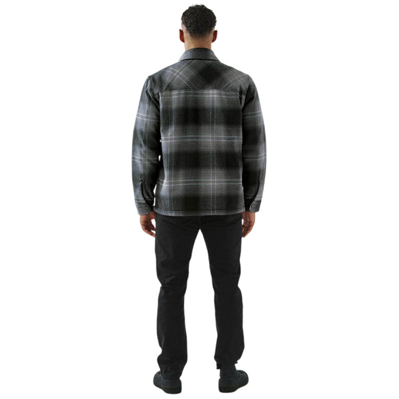 Stormtech Men's Carbon/Black Plaid Highland Sherpa Lined Plaid Jacket