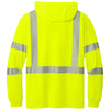 CornerStone Men's Safety Yellow ANSI 107 Class 3 Long Sleeve Segmented Tape Hooded Tee