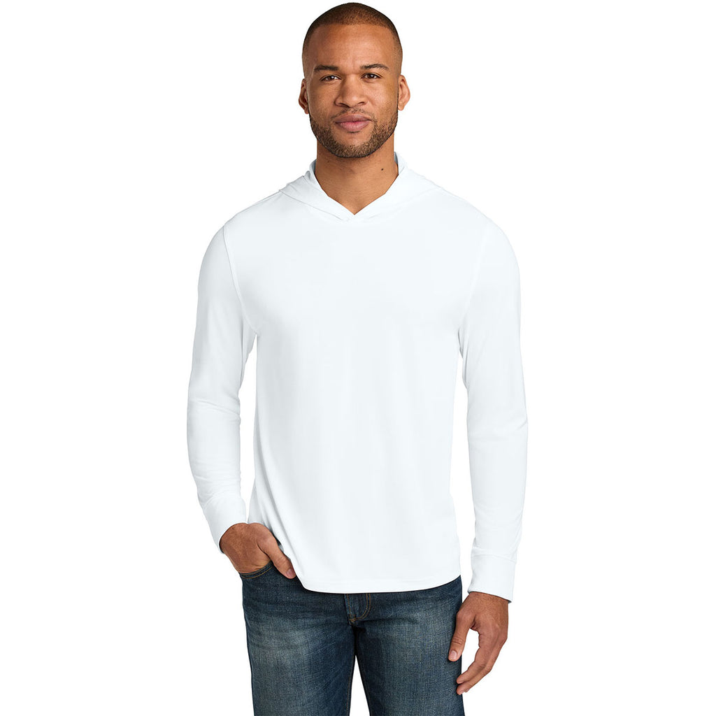 CornerStone Men's White Workwear Pro Long Sleeve Hooded Tee