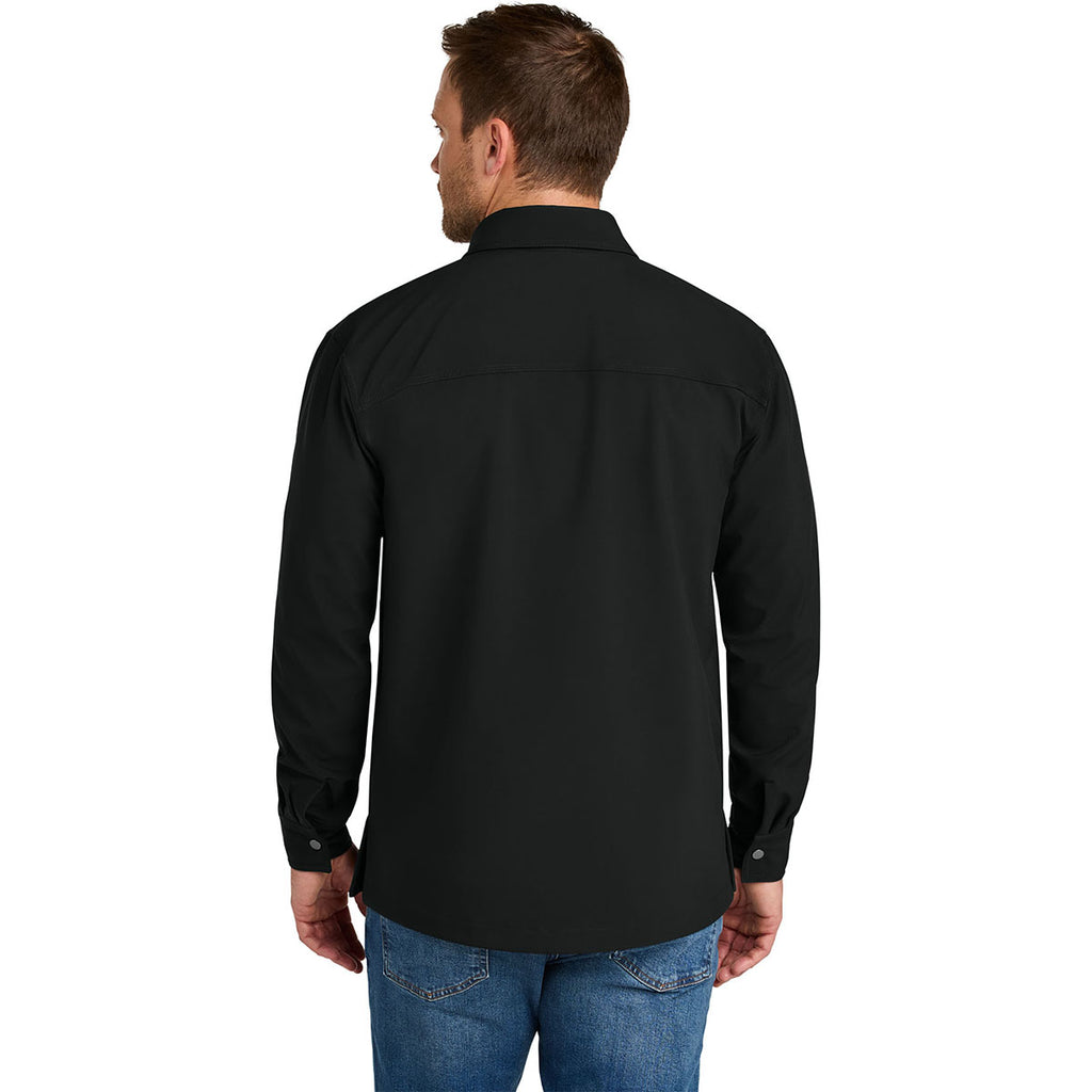 CornerStone Men's Black Soft Shell Shirt Jacket